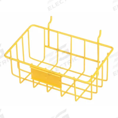 MARLIN STEEL WIRE Storage Basket: Display Basket, Steel, Chrome-Plated, Yellow (MPN 920-06) - Machining