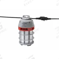 KEYSTONE TECHNOLOGIES Temp Light: LED, Corded, String Light, 6 ft Power Cord Lg, 120V AC, Hook, SJTW (MPN KT-TFLED100-850-CS /6FT). Key specifications — Plug Type: 4 Prong; Lamp Guard: Metal Wire Guard; Includes Bulb: Yes; Brand: KEYSTONE TECHNOLOGIES; Color Temperature: 5000K; Cord Designation: SJTW; Cord Wire Gauge: 18 AWG; Job Light Type: String Light.
