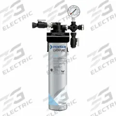 EVERPURE Water Filter System: 0.5 micron, 2 gpm, 18 1/8 in Overall Ht, Bacteria/Scale/Slime Reduces (MPN EV932460). Key specifications — Product Type: Ice Machine System; Filter Media: Carbon; Brand: EVERPURE; Reduces: Scale.