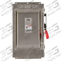 SIEMENS Safety Switch: Non-Fusible, 60 A, Three Phase, 600V AC, 304 Stainless Steel, Indoor/Outdoor (MPN HNF362S). Key specifications — attr867131: SIEMENS.