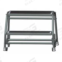 BALLYMORE Step Stool: 1.6 ft Overall Ht, 450 lb Load Cap, 2 Steps, Steel, 2.4 ft Standing Ht (MPN 226RSU). Key specifications — attr1051722: Rolling Step Stool; attr1051697: BALLYMORE; attr1051699: (4) Swivel; attr1051702: Gray; attr1051713: Handrails Not Included; attr1051726: Rectangle.
