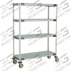 METRO Utility Cart: 50 in x 20 in, 67 in Overall Ht, 4 Shelves, Antimicrobial/Corrosion-Resistant (MPN X356EFX3). Key specifications — Resistance Properties: Antimicrobial; Corrosion-Resistant; Shelf Configuration: Standalone; Brand: METRO; NSF Approved: Yes; Number of Shelves: 4; Caster Wheel/Configuration: (2) Swivel Casters; Material: Polymer.