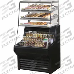 TRUE REFRIGERATION Refrigerated Merchandiser: 67 1/8 in x 36 1/8 in x 30 1/8 in, Black, 5 Shelves (MPN THAC-36DG-HC-LD). Key specifications — attr1277723: TRUE REFRIGERATION; attr1277683: R-290; attr1277691: No; attr1277694: Black; attr1280716: Partial Glass Panel with Glass Sides; attr1280729: THAC.