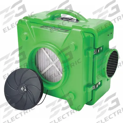 BLUEDRI Air Scrubber: Polyethylene, Particulate Filtration, 1,400 sq ft Max Coverage Area - Impact-Resistant Plastic Negative Air Machines