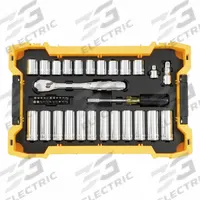 DEWALT Socket Set: 3/8 in, 1/2 in Drive, 85 Piece, Metric/SAE (MPN DWMT45403). Key specifications — attr1224269: 3/8 in, 1/2 in; attr1204638: Drive Tools Included; attr1204650: 11/16 in to 1 in (1/2 in Drive Deep Sockets); attr1204673: Socket Bits Included; attr1204688: DEWALT.