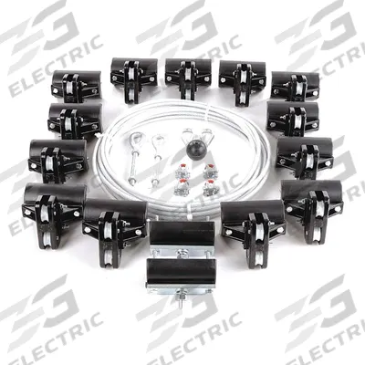 Dayton Festoon System Kit: Wire Rope, 80 ft – 80 ft, 98 ft Min Cable/Hose Required - Wire Rope Festoon Kits