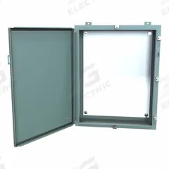 HAMMOND Electrical Enclosure: Steel, 30 in x 24 in x 8 in, NEMA 12/13/3R/4, w/Panel, Solid Cover (MPN 1418N4K8). Key specifications — Closure Method: Clamps; Brand: HAMMOND; Knockouts: Not Included.