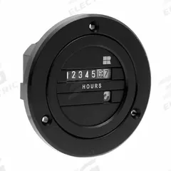 TRUMETER Electromechanical Hour Meter: Hour Meters, Front Panel Mounting, Analog, 10 V DC – 80 V DC (MPN 731-0046). Key specifications — Mounting Style: Panel; Standards: RoHS; Bezel Face Shape: Round; Brand: TRUMETER; Manufacturer Part Number: 731-0046; Meter Type_Broad: Analog.