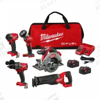MILWAUKEE Cordless Tool Combination Kit: 5 Tools, 18 V DC Volt, Battery Included, M18 FUEL™, M18™ (MPN 3697-25). Key specifications — attr1176460: Hammer Drill.