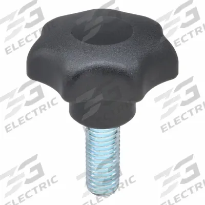 KIPP Hand Knob: 7 Point, Plastic w/ Steel Thread, M12 Thread, 30 mm Thread Lg - 7-Arm Knobs with Threaded Stud