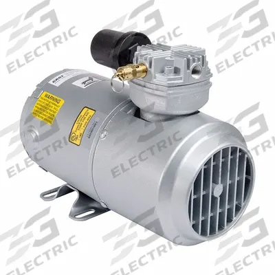 GAST Piston Air Compressor: 0.333 hp, 1 Phase, 12V DC, 100 psi Max Continuous Pressure - Reciprocating Piston Compressor/Vacuum Pumps