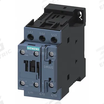 Siemens Power Contactor: Non-Reversing, 3 Poles, 3NO Contacts, 17 A - Non-Reversing IEC Contactors