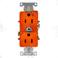 LEVITON Receptacle: Duplex, 5-15, Orange, 125V AC, 15 A, 2 Pole / 3 Wire (MPN 5262-IG)