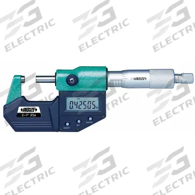 INSIZE IP65 Digital Outside Micrometer: 7 in to 8 in /175 mm to 200 mm, Inch/Metric - Splash-Resistant Micrometers without SPC Output