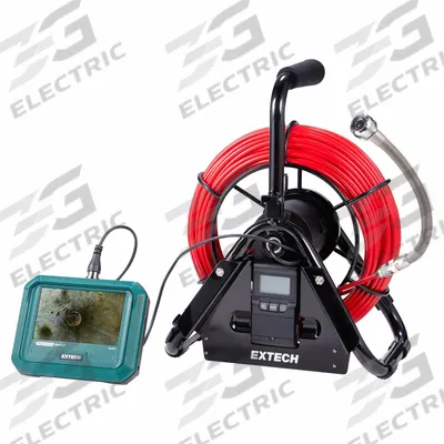 EXTECH Videoscope: VideoScope, 98 ft Lg., 12 in Max. Pipe Dia., 1 1/4 in Min. Pipe Dia. - Extech Pipe Inspection Camera Reels