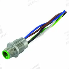 MURRELEKTRONIK Cordset: M12 Male Receptacle, L, 4 Pins, 1 m Wire Lead Lg, 1.5 sq mm Wire Size (MPN 7000-P4182-9440100). Key specifications — Cable Jacket Material: PUR; IP Rating: IP65; Brand: MURRELEKTRONIK; Wire Size: 1.5 sq mm; Coding: L.