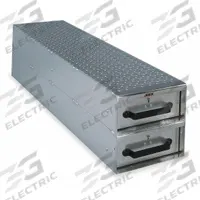 CRESCENT JOBOX Truck or Van Door Storage Tray: Aluminum, 12 in Ht, 12 in Wd, 50 in Dp, 2 Drawers (MPN 1407980). Key specifications — Color: Silver; Brand: CRESCENT JOBOX.