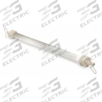 FOSTORIA Electric Infrared Tubular Heater Element: For Mfr. No. FFH-912B, 450 W Output, 3.7 A (MPN 671-3454). Key specifications — Connection Type: 5-1/2 in Pigtail; Color: Frosted; Heater Mounting Position: Horizontal Burn; Product Type: Electric Infrared Tubular Heater Element; For Use With: Mfr. No. FFH-912B; Voltage: 120V AC; Includes: 3 in Wire Leads; Brand: FOSTORIA.