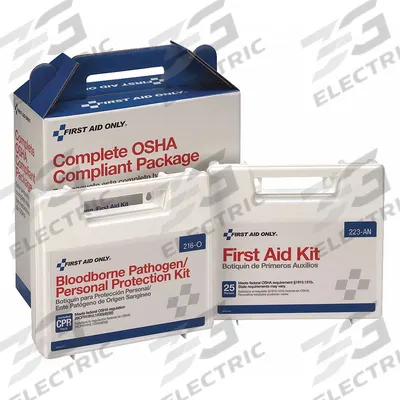 FIRST AID ONLY First Aid Kit and Housing: Gen Purpose, 25 People Served, 137 Components - General Purpose First Aid Kits