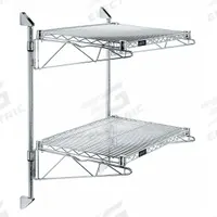 APPROVED VENDOR Wire Wall Shelf: 48 in x 14 in, 2 Shelves, 400 lb Load Capacity per Shelf, Post (MPN GACB14-34-1448S). Key specifications — Mounting Mechanism: Post; Material: Stainless Steel; Finish: Satin; Color: Silver; Brand: APPROVED VENDOR.
