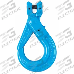YOKE Self-Locking Hook: 15,000 lb Working Load Limit, 100 Hook Grade, Alloy Steel, 7 in Usable Lg (MPN X-026-13). Key specifications — Color: Blue; Brand: YOKE; Visual Indicator Markings: None.