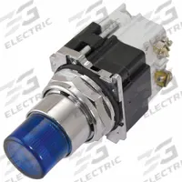 EATON Illuminated Push Button: Illuminated, Extended Profile, Metallic, 30 mm, 1NO/1NC (MPN 10250T76B). Key specifications — Brand: EATON; Action: Momentary; Series: 10250T; Push Button Material Type: Metallic.