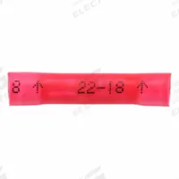 3M Butt Splice Connector: Pink, Vinyl, For Wire Size 22 AWG – 18 AWG, 1,000 V, Pack Qty 100 (MPN 7010319497). Key specifications — Brand: 3M.