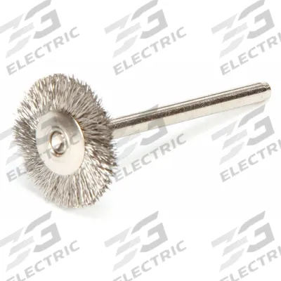 WEILER Wire Wheel Brush: Crimped Stainless Steel, 3/4" Dia x 1/16" Wd, 1/8" Shank - Light-Cleaning Brushes for Stainless Steel