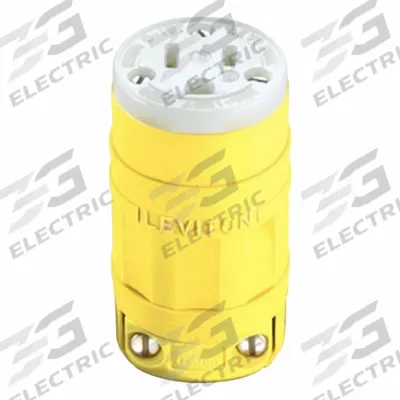 LEVITON Straight Blade Connector: 5-15R, 125V AC, 15 A, 2 Pole, 3 Wire, Yellow (MPN 1547) - General Purpose Connectors
