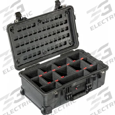 PELICAN Lid Panel: 13 in x 15 in, 54 Openings, Twist Cam Locks, Plastic - Hook-Holding MOLLE Lid Organizers