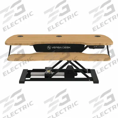 VERSADESK Standing Desk Converter: Electronic, Bamboo, Wood, 40 in Overall Wd - Electronic Standing Desk Converters