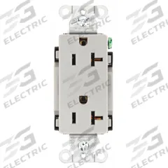 BRYANT Receptacle: Decorator Duplex, 5-20, Gray, 125V AC, 20 A, 2 Pole / 3 Wire (MPN DRS20GRY)