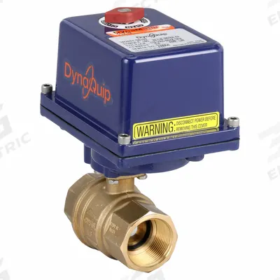 DYNAQUIP CONTROLS Electrically Actuated Two-Way Ball Valve: 1 1/4 in, Brass, 120V AC - Brass Electrically-Actuated Ball Valves