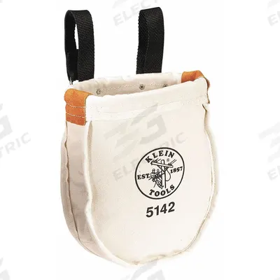 KLEIN TOOLS Tool Pouch: For 3 in Belt Wd - Max, 2 Pockets, Tan - Canvas Tool Pouches