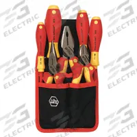 WIHA Insulated Tool Kit: Insulated, 7 Total Pcs, Drivers and Bits/Pliers, Tool Pouch (MPN 32985). Key specifications — attr541600: (1) Long-Nose Pliers; attr541603: None; attr541599: None; attr541604: None; attr541515: WIHA; attr548994: (2) Slotted Screwdrivers.