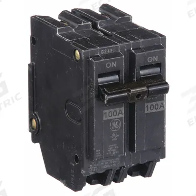GE Miniature Circuit Breaker: THQL, 100 A, 120/240V AC, Single Phase, 10kA at 120/240V AC - THQP, THQL & THHQL Series, Plug-In GE Miniature Circuit Breakers