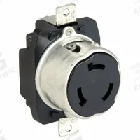 HUBBELL Locking Receptacle: Non-NEMA, Yellow, 125/250V AC, 50 A Current Rating, 3 Poles, 4 Wires (MPN HBL63CM69). Key specifications — Brand: HUBBELL.