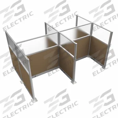 VERSARE Cubicle Kit: 72 in Overall Ht, 48 in_72 in Overall Wd, 8 Panels, Latte - Modular Cubicle Walls