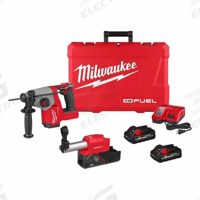 MILWAUKEE Rotary Hammer Kit: L-Shape, SDS-Plus, 5/8 in max, (2) 3.0 Ah, 1.3 ft-lb - Milwaukee Cordless Rotary Hammers