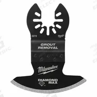 MILWAUKEE Oscillating Scraper Blade: Grout Removal, 2 11/16 in Blade Wd, 3 7/8 in Blade Lg, 1 Pieces (MPN 49-25-2272). Key specifications — attr1097510: Grout Removal; attr1097500: Rounded; attr1097522: MILWAUKEE.