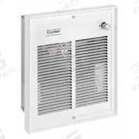DAYTON Recessed Electric Wall-Mount Heater: 2000 W, 208V AC, Single Phase, 208V AC, 1-phase, White (MPN 3ENC8). Key specifications — Grille Color: White; Programming Capability: Non-Programmable; Wattage Output: 2000 W; Voltage, Phase: 208V AC, 1-phase; Rough-In Dimensions - H x W x D: 11-1/4 in x 9-1/4 in x 3-3/4 in; Nominal Voltage - HVAC: 208V AC; Brand: DAYTON; Phase: Single.