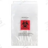 Specimen Transfer Bag: LDPE, Biohazard, 1.75 mil Thick, Clear, 10 in Overall Ht, 4060, 1,000 PK. Key specifications — Brand: MEDEGEN MEDICAL PRODUCTS; Closure Type: Adhesive; Product Type: Specimen Transport Bag; Manufacturer Part Number: 4060; Color: Clear; Display Sell UOM: PK; Legend: Biohazard.