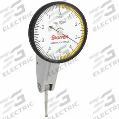 STARRETT Tilted-Face Dial Test Indicator: 0 in to 0.01 in, Horizontal, Inch, 0.0001 in (MPN 708AZ). Key specifications — attr1184166: Long Carbide Contacts; attr1200917: Tilted-Face Dial Test Indicator; attr1184127: 708AZ; attr1184167: STARRETT; attr1184108: 0.0001 in.