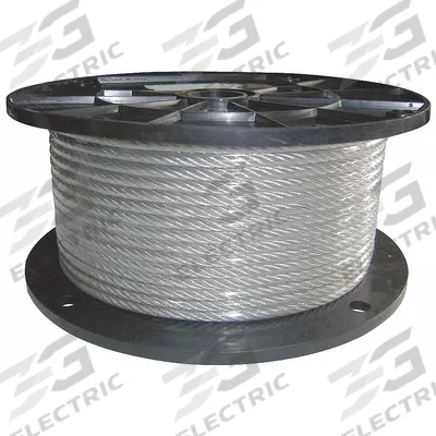 APPROVED VENDOR Wire Rope: Vinyl, Galvanized Steel, 7 x 19, 1,400 lb Working Load Limit - UV-Resistant Vinyl-Coated Wire Rope