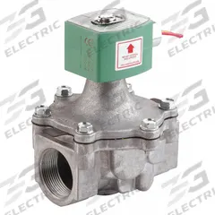 REDHAT Solenoid Valve: 2-Way, Normally Closed, 1 1/2 in Pipe Size, 24V DC, High Flow, Aluminum Body (MPN 8215G070-24/DC). Key specifications — Brand: REDHAT; Pipe Size: 1-1/2 in; Voltage: 24V DC.