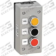 AMERICAN GARAGE DOOR SUPPLY Control Station: Open-Close-Stop, Double Pole, Outdoor, Surface Mount (MPN 3BXT). Key specifications — attr1070078: Non-Metallic Enclosure; attr92627: 3BXT; attr93592: AMERICAN GARAGE DOOR SUPPLY; attr1070071: Commercial Garage Door Operators; attr1070072: Double Pole; attr1070073: Open-Close-Stop; attr1070075: Outdoor; attr1070080: Surface Mount.