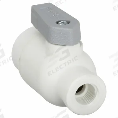 Parker Manual Two-Way Ball Valve: 1/8 in, Polypropylene, Straight, Push x MNPT - Polypropylene Ball Valves