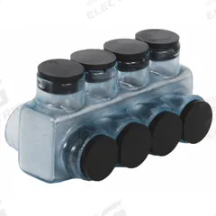 POLARIS Multitap Connector: 4 Port, Double-Sided Entry, 4 AWG – 500 kcmil Wire Size, Clear (MPN IPLD500-4CB). Key specifications — Body Material: Aluminum; Brand: POLARIS.