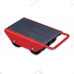 DAYTON Machine Roller: 4,400 lb, 4 3/4 in Deck Ht, 13 in L x 8 3/4 in W, (8) Rollers, Fixed, Nylon (MPN 2MPR5). Key specifications — Top Plate Surface: Rubber Padded; Brand: DAYTON; Color: Red.