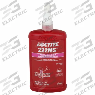 LOCTITE Low-Strength Threadlocker: 222MS, Purple, Meets Mil Spec, 8.45 fl oz, Bottle - Low-Strength Threadlockers (Purple)